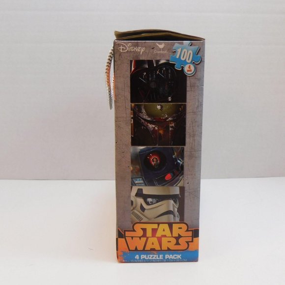 Star Wars 4 puzzle pack Boba Fett R2D2 Princess Leia Darth Vader Cardinal Disney - Picture 3 of 8